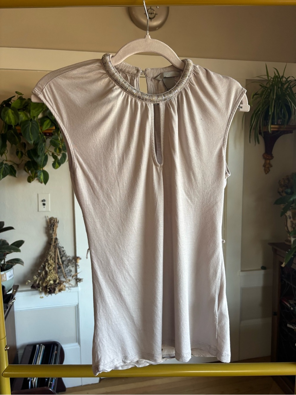 h&m beaded blouse cream/offwhite ☆彡